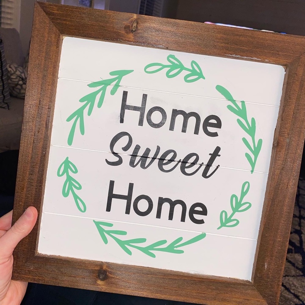 9x9 sign. Home decor. Homemade. Hardware included